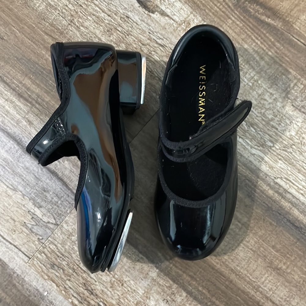 Weissman Black Tap Shoes Size 9, worn to 9 tap classes - Picture 2 of 3